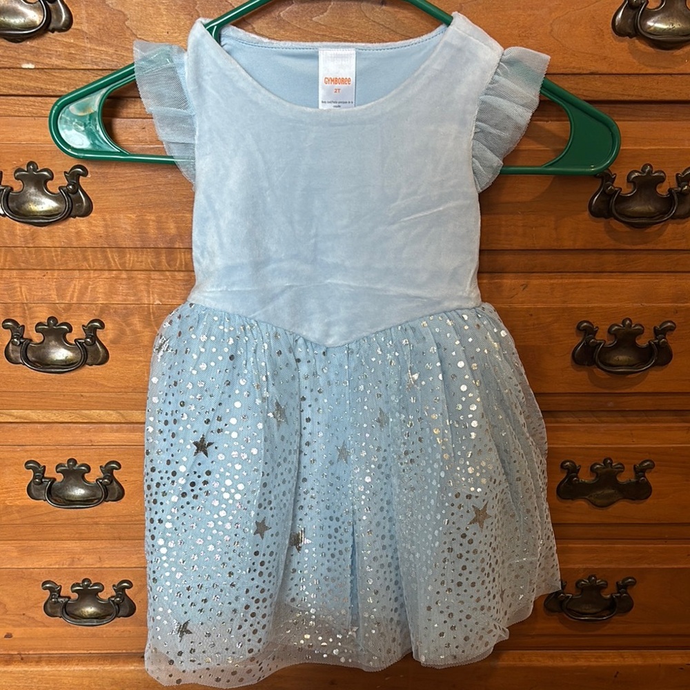 Light Blue Cinderella Dress with Silver Stars